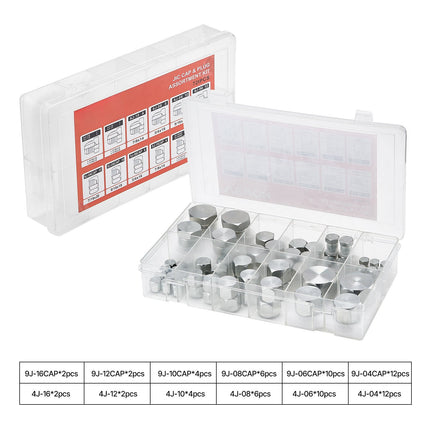 JIC Hydraulic Cap And Plug Kit, 72-Piece, 37 Flare