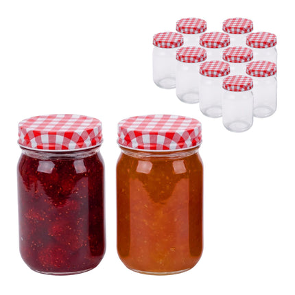 Jam Jars, 400 ml Glass Set With Airtight Twist-Off Lids