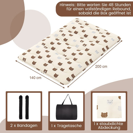 Japanese Futon Mattress, 140x200 cm, Washable Cover