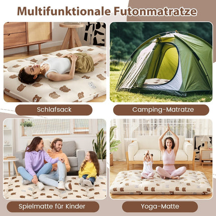 Japanese Futon Mattress, 140x200 cm, Washable Cover