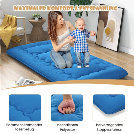 Japanese Futon Mattress 90x200 cm, Washable Cover & Bag