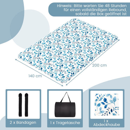 Japanese Futon Mattress, Washable Cover, 140x200 cm