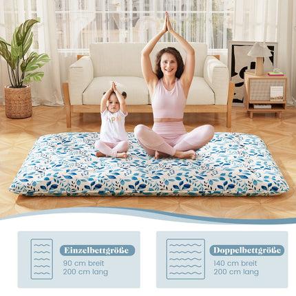 Japanese Futon Mattress, Washable Cover, 140x200 cm