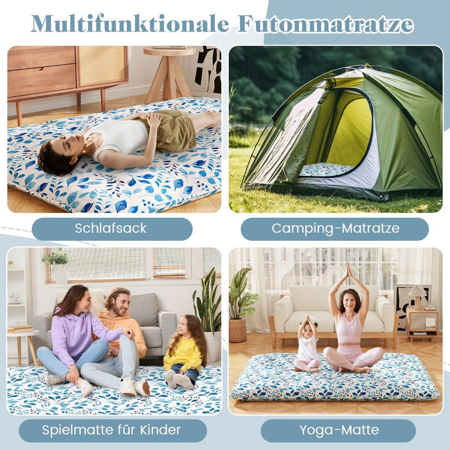 Japanese Futon Mattress, Washable Cover, 140x200 cm