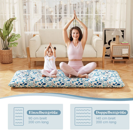 Japanese Futon Mattress, Washable Cover, 90x200 cm