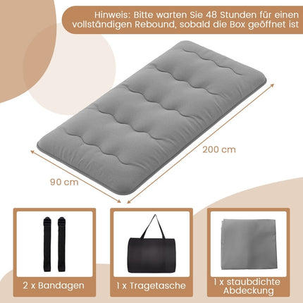 Japanese Futon Mattress with Washable Cover, 90x200 cm