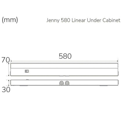 Jenny 580 Kitchen bench lighting Dimmable 3000K 1000lm 580cm