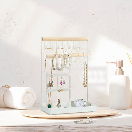 Jewelery holder in wood and iron