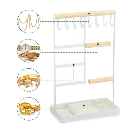 Jewelery stand with ring compartment