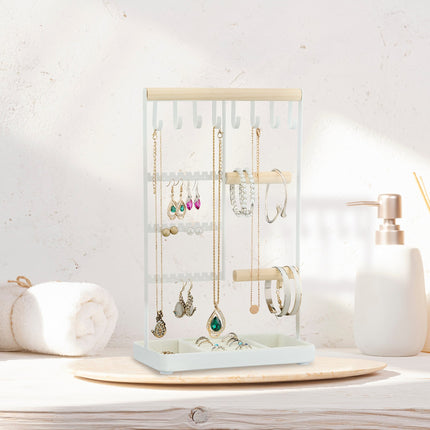 Jewelery stand with ring compartment
