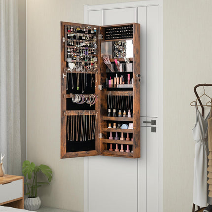 Jewelry Armoire, 110 cm Full-Length Mirror, Lockable