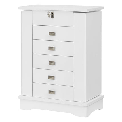 Jewelery cabinet with drawers, white, 25x14x34.5cm