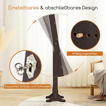 Jewelry Cabinet with LED Light and Full-Length Mirror