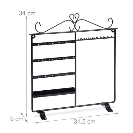 Jewelry holder for necklaces and earrings