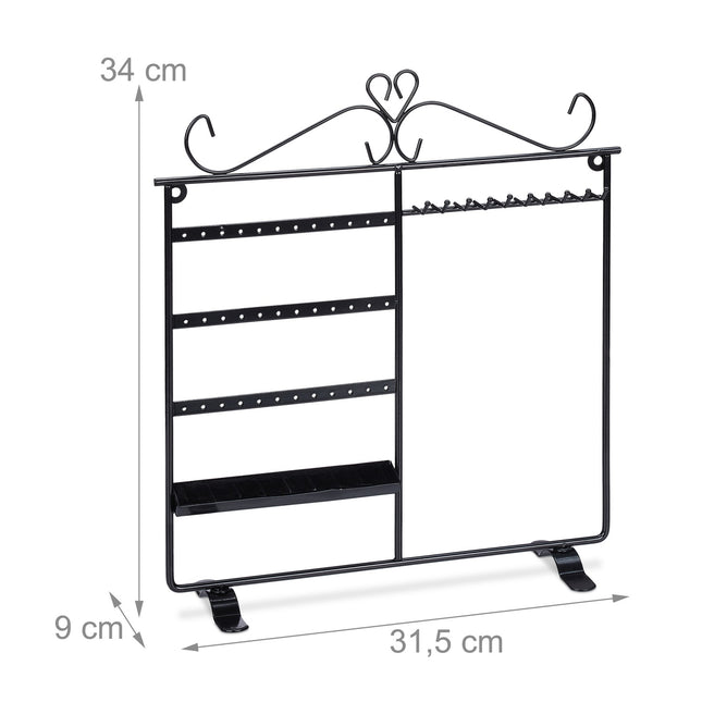 Jewelry holder for necklaces and earrings