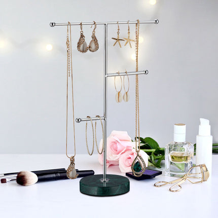 Jewelry stand green marble