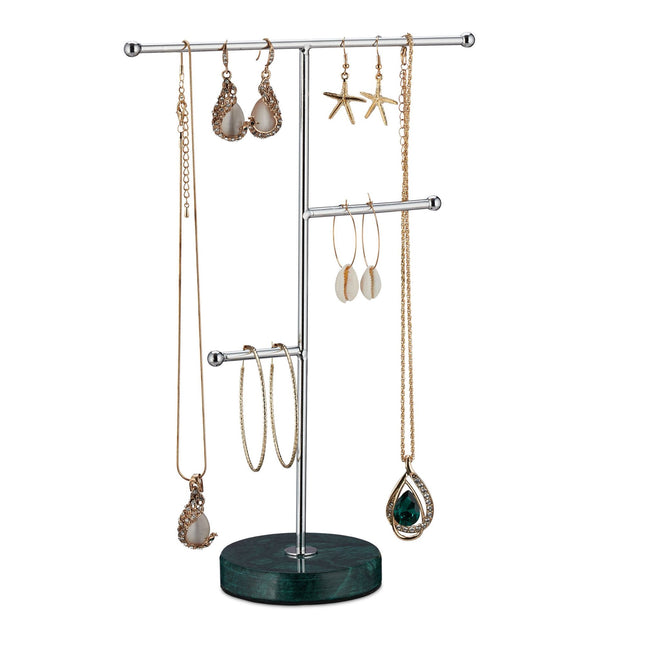 Jewelry stand green marble