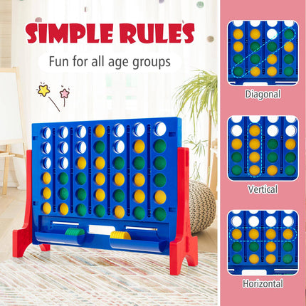 Jumbo Connect Four Game Set, 42 Coins, Carry Bag