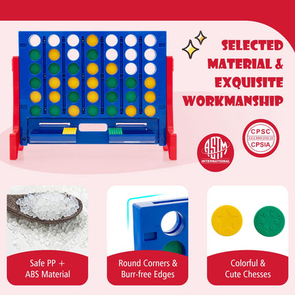 Jumbo Connect Four Game Set, 42 Coins, Carry Bag