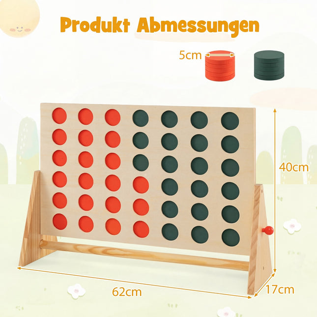 Jumbo Wooden Connect 4 Game with 42 Pieces