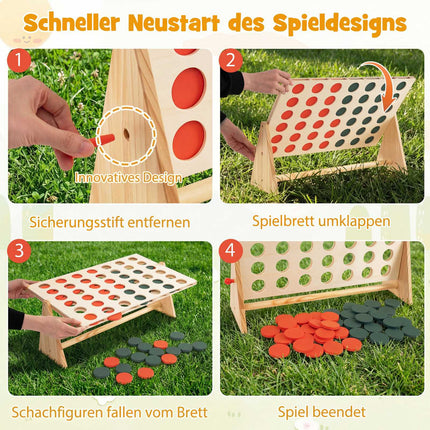Jumbo Wooden Connect 4 Game with 42 Pieces