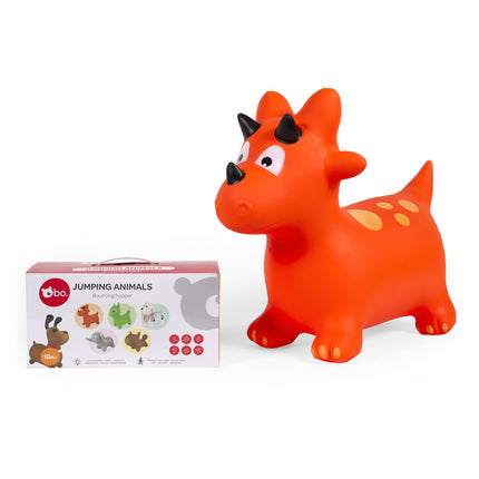 Jumping Animal Toy - Orange Dinosaur for Kids