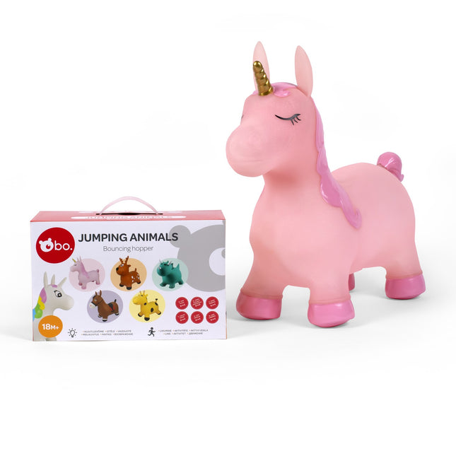 Jumping Animal Toy - Pink Unicorn for Kids