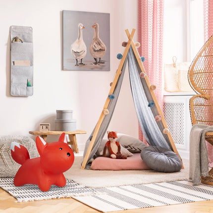 Jumping animal fox red