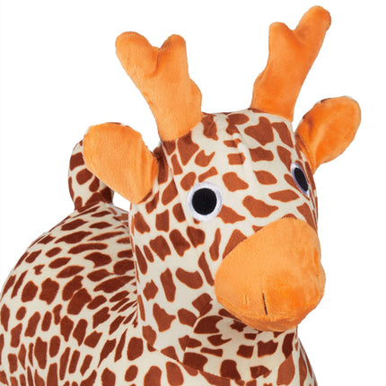 Jumping animal giraffe with cap