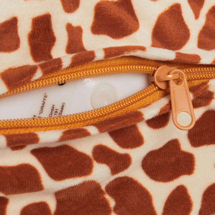 Jumping animal giraffe with cap