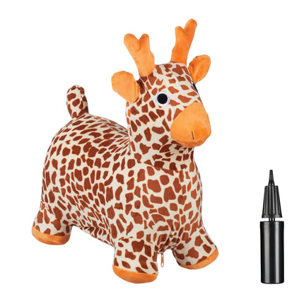 Jumping animal giraffe with cap