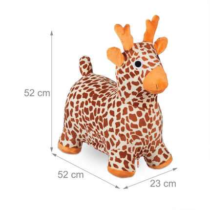 Jumping animal giraffe with cap
