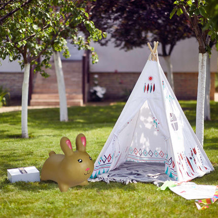 Jumping animal rabbit light brown