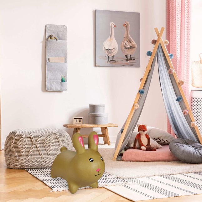Jumping animal rabbit light brown