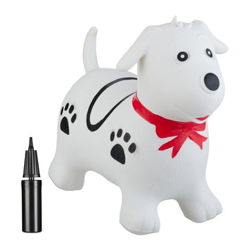 Jumping dog with leash