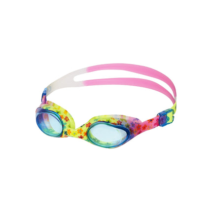 Junior Swimming Goggles, Blue Flowers, Anti-Fog Lens