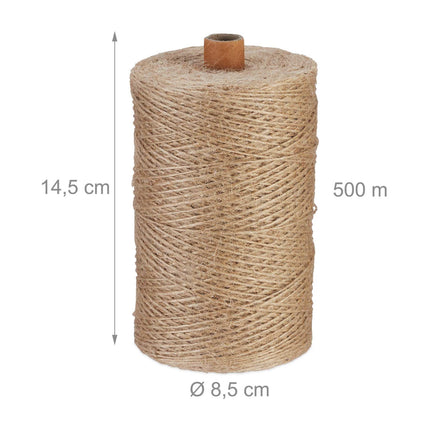 Jute cable 1 mm x 500 m set of 2