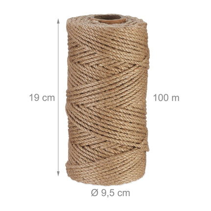 Jute cable 4 mm x 100 m set of 2