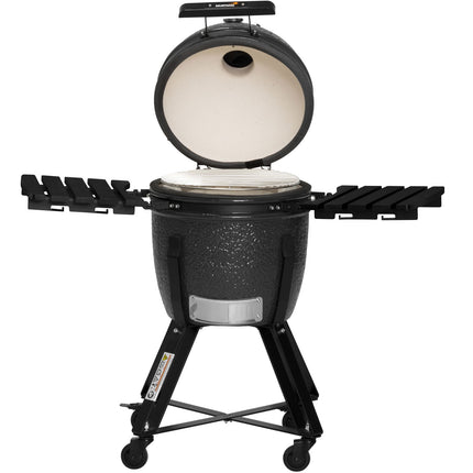 Kamado Ceramic Charcoal Grill, 18", Stainless Steel Grate