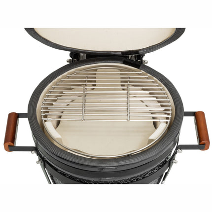 Kamado Charcoal Grill, Ceramic, 16-Inch, Stainless Steel Grate