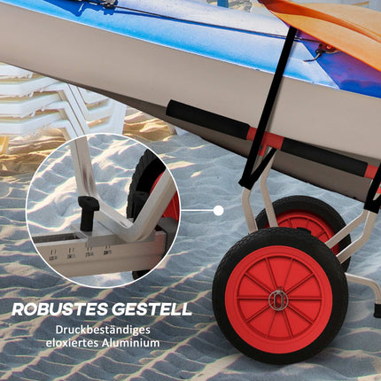 Kayak Cart with Adjustable Width, Large Wheels, Aluminum Frame