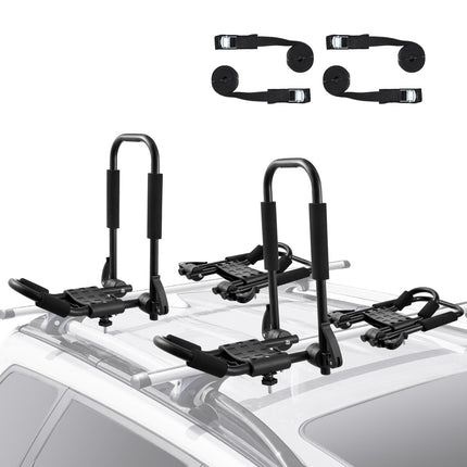 Kayak Roof Rack, 2-Pair Foldable J-Bar Carriers, 2 Kayaks