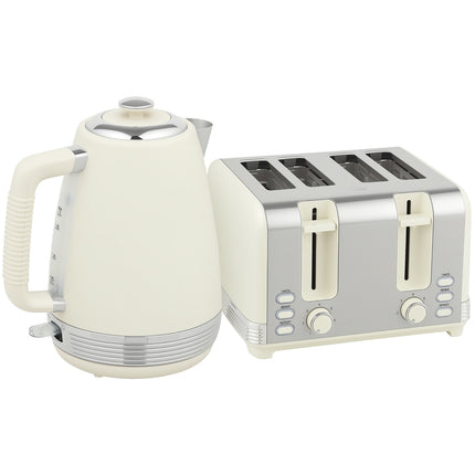 Kettle & Toaster Set, 1.7L, 2200W, 4-Slot, 7 Browning Levels