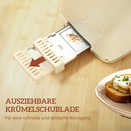 Kettle & Toaster Set, LED Touch, 1.7L, 2 Slots, Cream