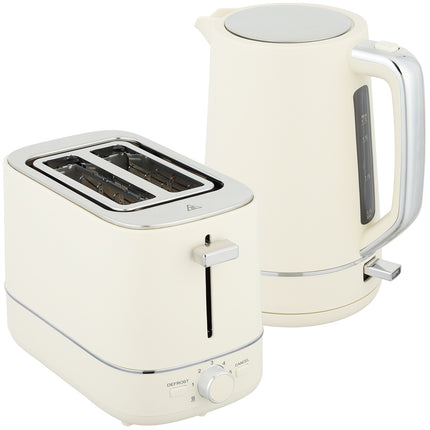 Kettle and Toaster Set, 1.7L, 6 Browning Levels, Beige