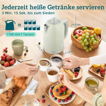 Kettle and Toaster Set, LED Display, 1.7L, 2200W, Grey