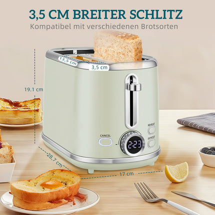 Kettle and Toaster Set, LED Display, 1.7L, 2200W, Grey