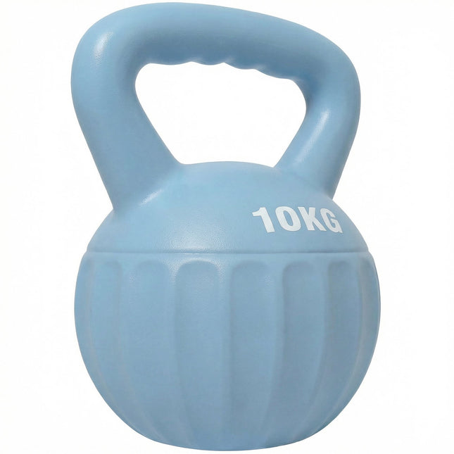 Kettlebell 10 kg, Sand-Filled, Non-Slip Grip, Blue