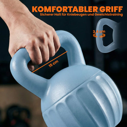 Kettlebell 10 kg, Sand-Filled, Non-Slip Grip, Blue