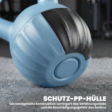 Kettlebell 10 kg, Sand-Filled, Non-Slip Grip, Blue